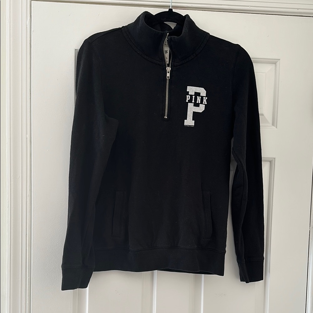 PINK Victoria's Secret Black Quarter-Zip